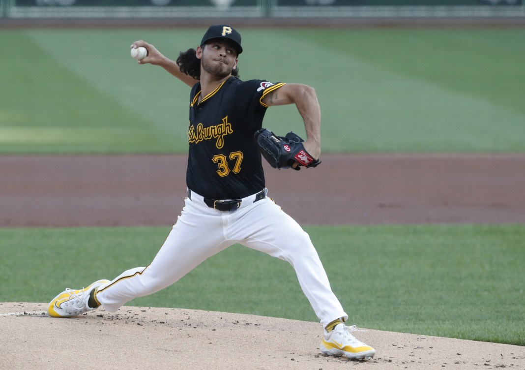 Jared Jones throws a pitch in a start against the San Francisco Giants.