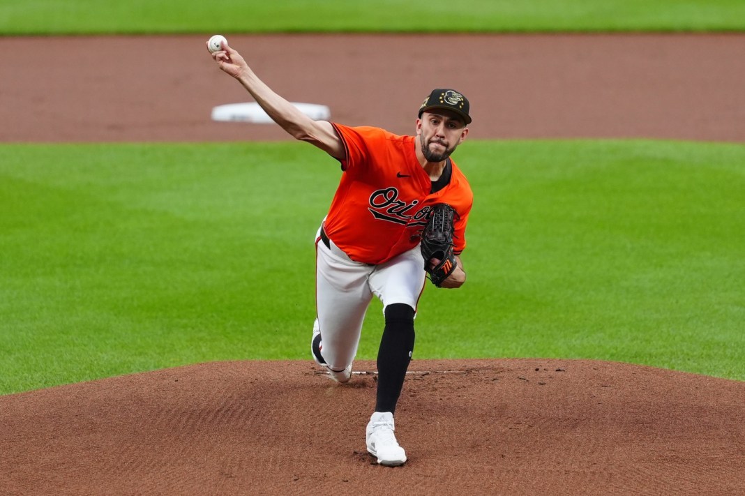 grayson rodriguez pitches against the mariners