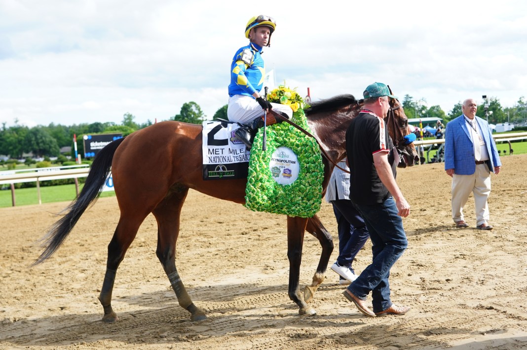 met mile winner national treasure is in the whitney stakes