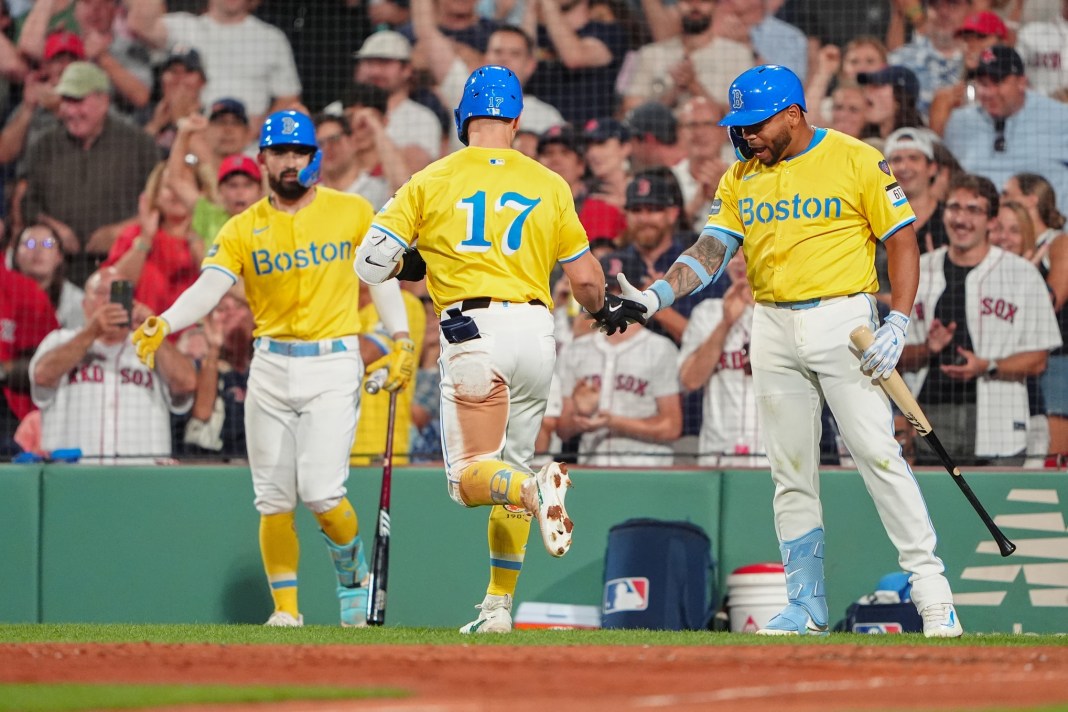 tyler o'neill of the boston red sox hits a home run