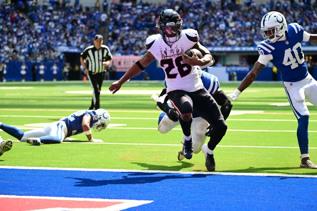 Houston Texans running back Joe Mixon finds the end zone in a win over the Indianapolis Colts in Week 1 of the 2024 NFL season.