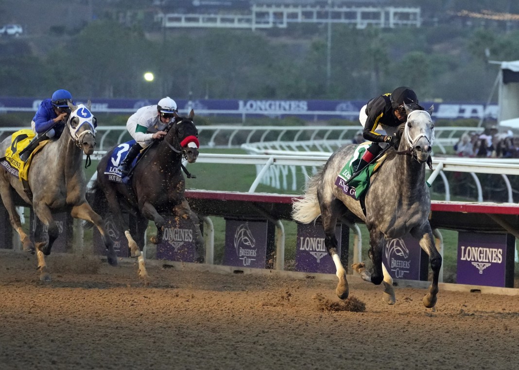 Knicks Go crosses the finish line first in the Breeders' Cup Classic during the Breeders' Cup World Championships at Del Mar Race Track.