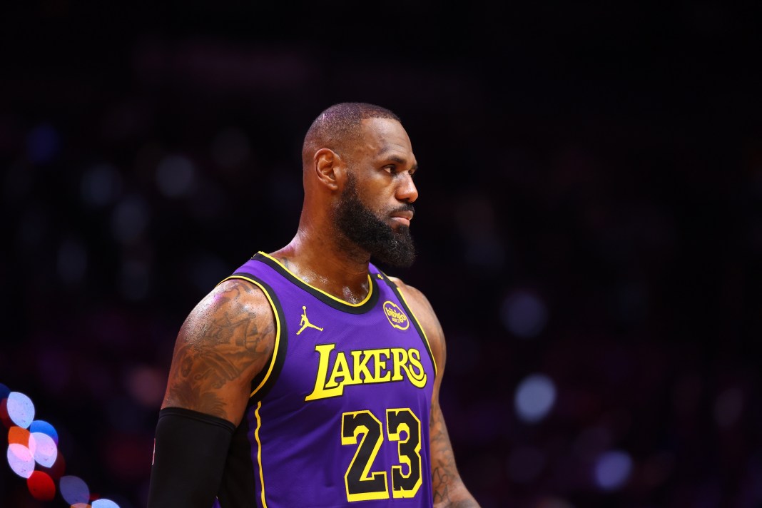 Los Angeles Lakers forward LeBron James against the Phoenix Suns at Footprint Center.