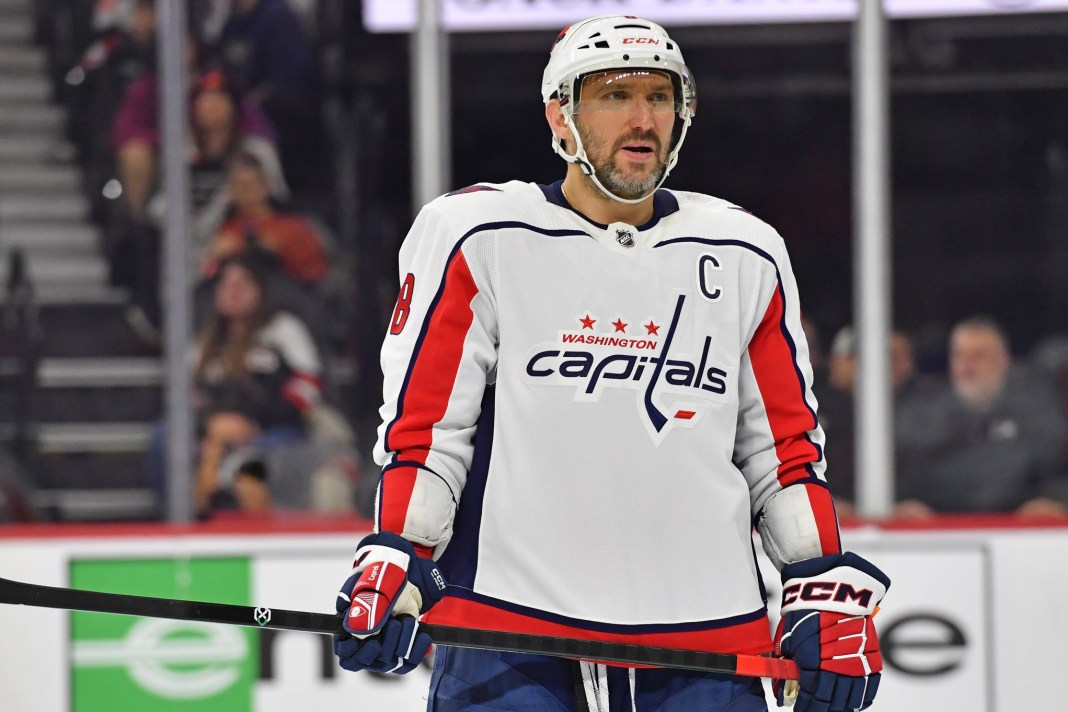 Washington Capitals left wing Alex Ovechkin (8) against the Philadelphia Flyers