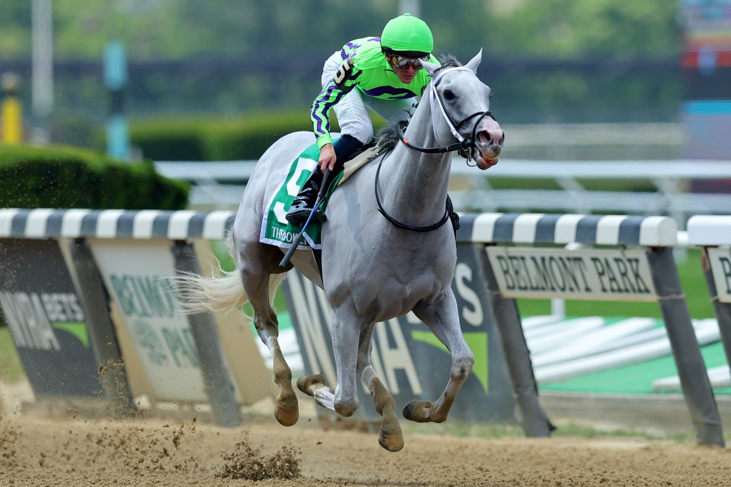 Next (5) with jockey Luan Machado up wins the 134th running of the Brooklyn at Belmont Park