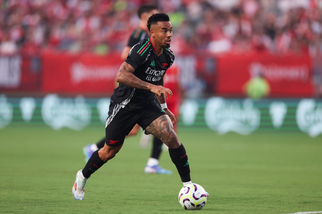 Arsenal forward Gabriel Jesus in action against Liverpool at Lincoln Financial Field