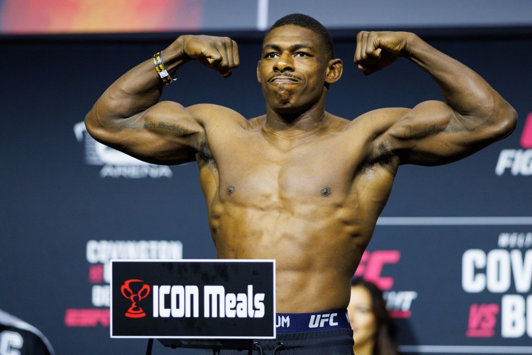 Joaquin Buckley poses during weigh-ins for UFC Fight Night at Amalie Arena