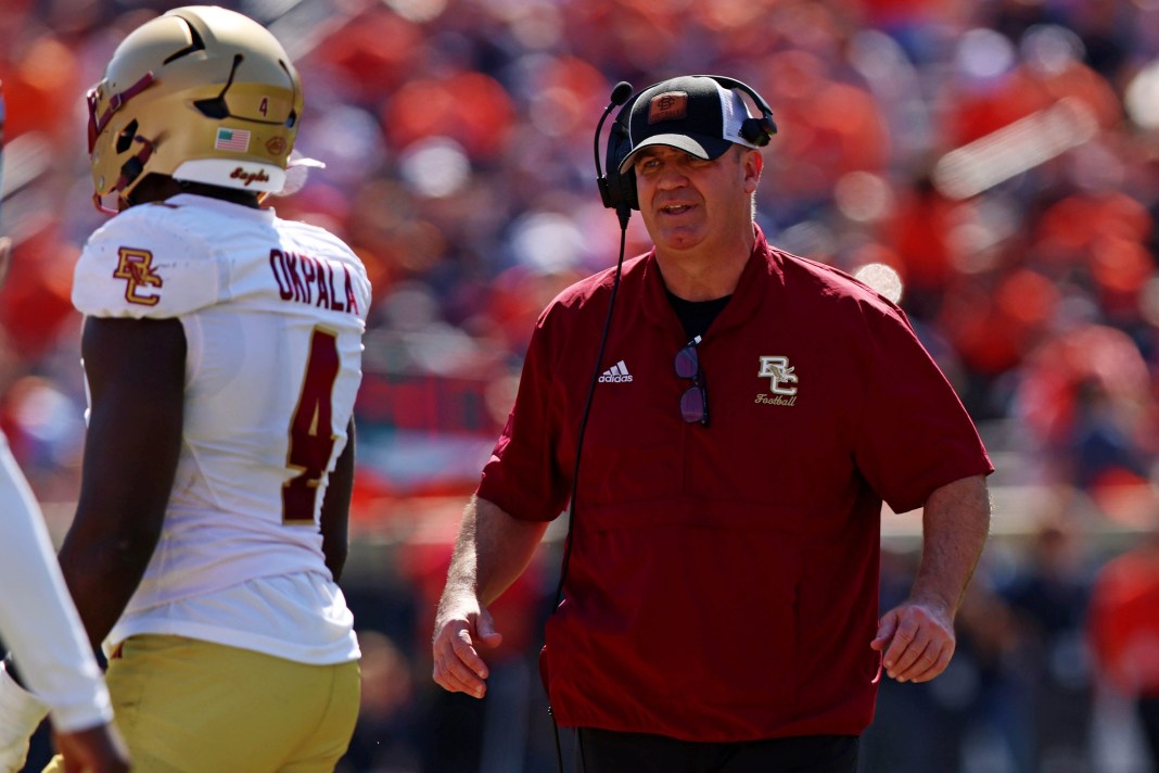 Boston College head coach Bill O'Brien looks on during the 2024 college football season.