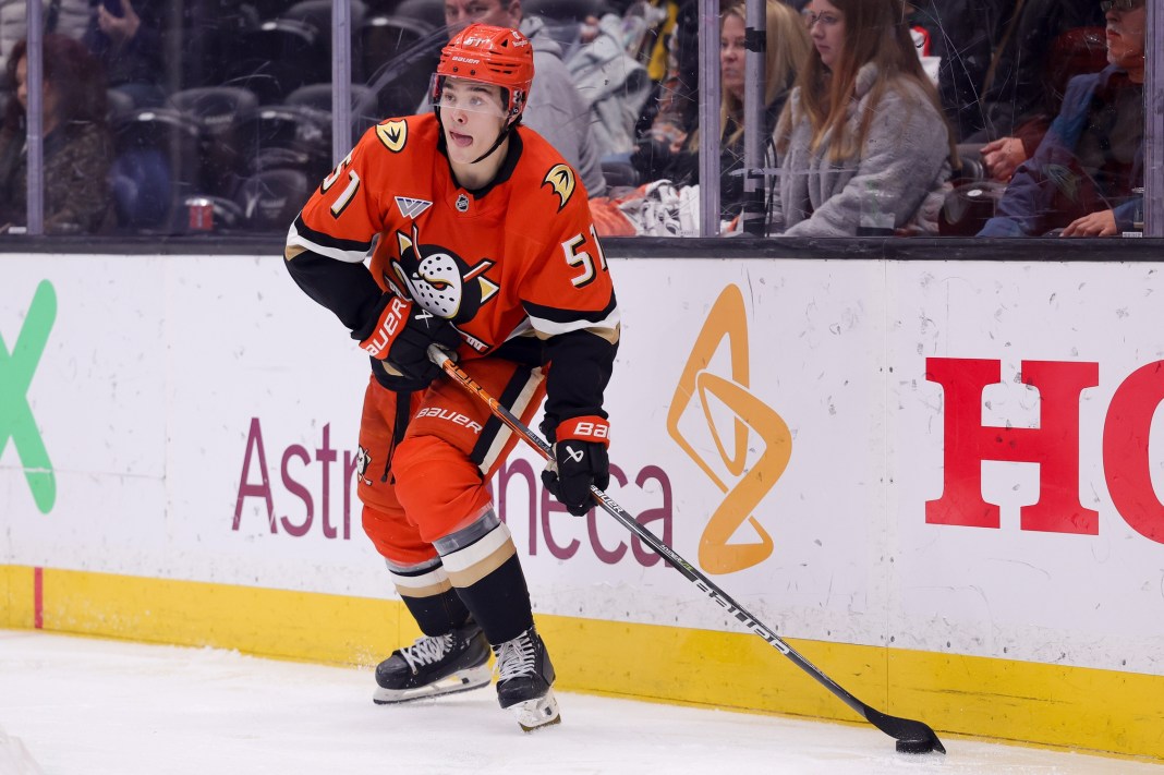 Anaheim Ducks defenseman Olen Zellweger during the third period at Honda Center against the Buffalo Sabres