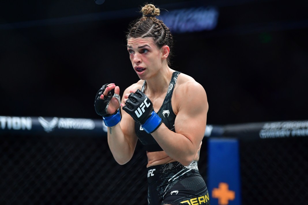 Mackenzie Dern competes against Amanda Lemos during UFC 298 at Honda Center in Anaheim, California, on February 17, 2024.